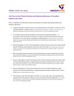 ParticipACTION Make Room For Play Facts on Physical Activity