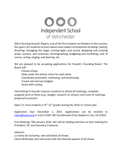 ISW is forming Huzzah! Players, one of the first student