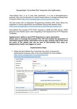ServiceDesk Plus Integration