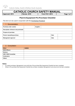 Pre-purchase Risk Assessment Checklist