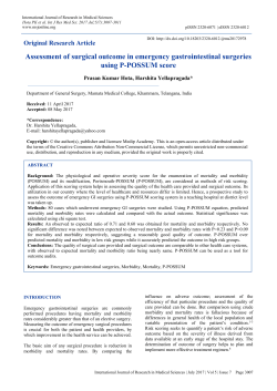Assessment of surgical outcome in emergency gastrointestinal