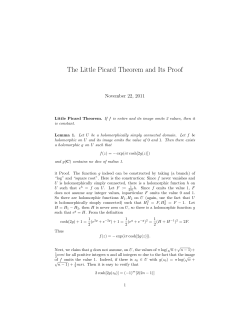 The Little Picard Theorem and Its Proof