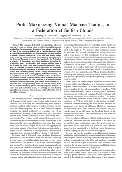 Profit-Maximizing Virtual Machine Trading in a Federation of