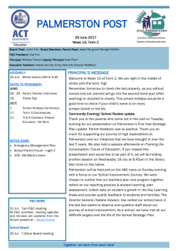 29 June 2017 - week 10 - Palmerston District Primary School