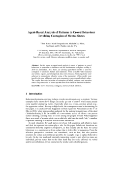 Agent-Based Analysis of Patterns in Crowd Behaviour Involving