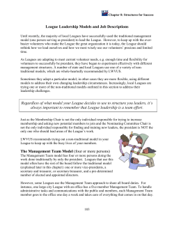 League Leadership Models and Job Descriptions