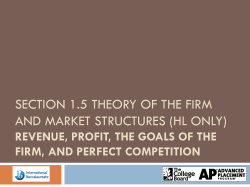 Section 1.5 Theory of the firm and market structures (HL only
