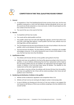 COMPETITION IN TIME TRIAL QUALIFYING ROUND FORMAT
