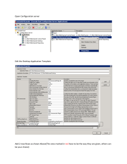 Open Configuration server Edit the Desktop Application Template