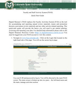Faculty and Staff Activity System (FSAS) Quick Start Guide Digital