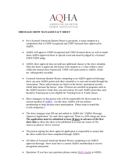 DRESSAGE SHOW MANAGER FACT SHEET &bull; For a
