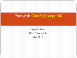 Playing with CAMB/CosmoMC