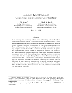 Common Knowledge and Consistent Simultaneous Coordination*