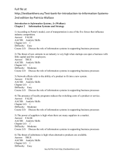 Introduction to Information Systems, 2e (Wallace)