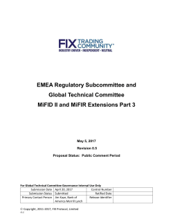 FIX Protocol Gap Analysis Proposal Template