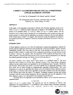 a direct algorithm for solving ill-conditioned linear algebraic systems