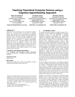 Teaching Theoretical Computer Science using a Cognitive