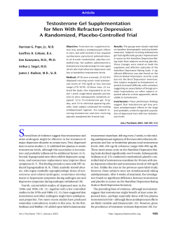 Testosterone Gel Supplementation for Men With Refractory