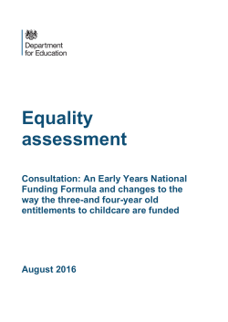 Equality assessment - Department for Education