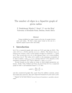 The number of edges in a bipartite graph of given radius