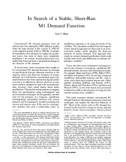 In Search of a Stable, Short-Run M1 Demand Function