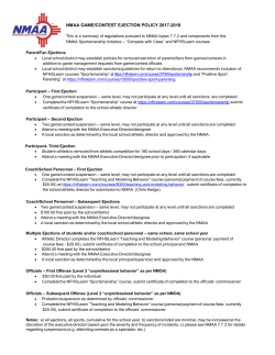 NMAA GAME/CONTEST EJECTION POLICY 2016-2017