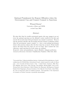 Optimal Punishment for Repeat Offenders when