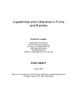 Capabilities and Coherence in Firms and Markets