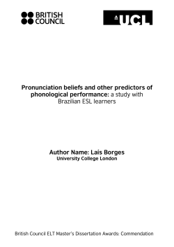 Pronunciation beliefs and other predictors of phonological