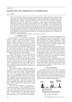 radars WitH loW probabilitY oF interception