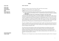 Syllabus - Center for Social Sciences