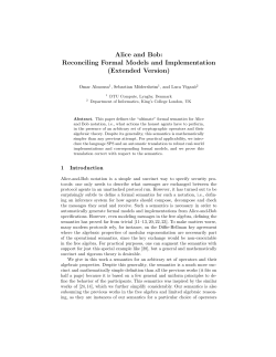 Alice and Bob: Reconciling Formal Models and Implementation
