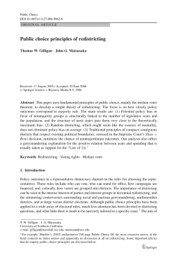 Public choice principles of redistricting