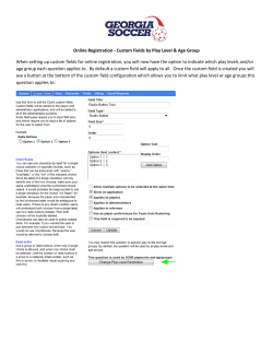 Online Registration - Custom Fields by Play Level