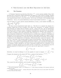 9. The Gaussian and the Heat Equation on the Line