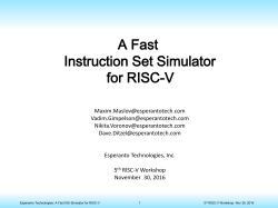 Esperanto Technologies Simple explanation for - RISC