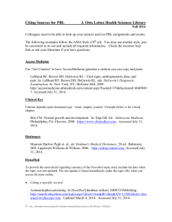 Citing Sources for PBL Exams