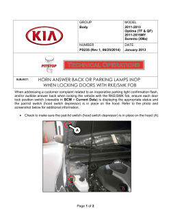 HORN ANSWER BACK OR PARKING LAMPS INOP WHEN