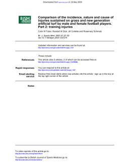 training injuries artificial turf by male and female football players