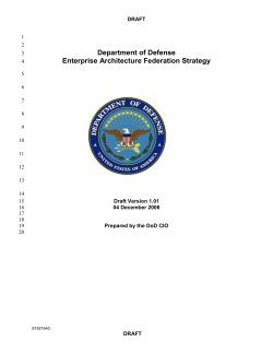 DoD Enterprise Architecture Federation Strategy