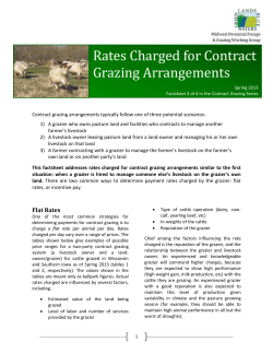 Rates Charged for Contract Grazing Arrangements