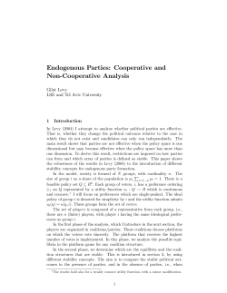 Endogenous Parties: Cooperative and Non-Cooperative