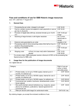 Fees and conditions of use for SBB Historic image resources