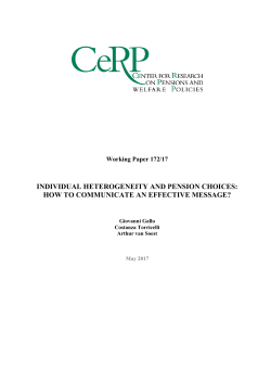 individual heterogeneity and pension choices: how to