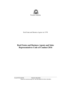 Real Estate and Business Agents and Sales Representatives Code