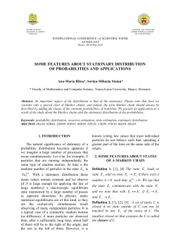 SOME FEATURES ABOUT STATIONARY DISTRIBUTION OF