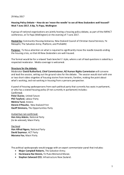1 29 May 2017 Housing Policy Debate &ndash; How do we `move the