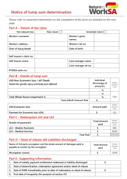 Self-insured notice of lump sum determination