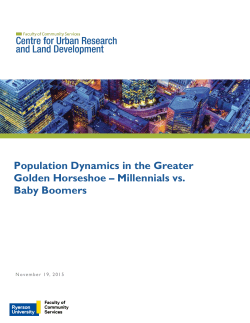 Population Dynamics in the Greater Golden Horseshoe &ndash; Millennials