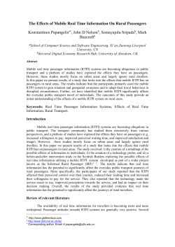 The Effects of Mobile Real Time Information On Rural Passengers